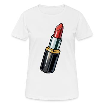 Rouge à lèvres artistique - T-shirt respirant Femme - blanc - Devant - AI Model Female 172 dark (172cm)