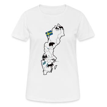 Sweden Map for Scandinavia Holidays - Women's Breathable T-Shirt - white - Front - AI Model Female 172 dark (172cm)