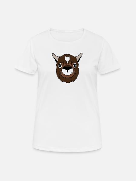 Lama Head - Women's Breathable T-Shirt - white