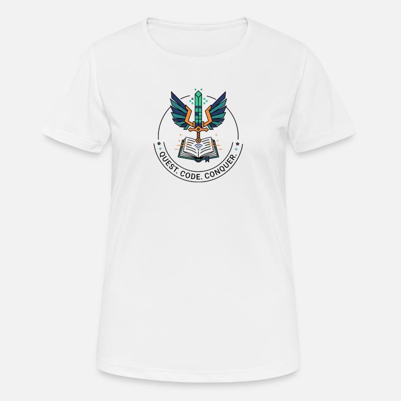 Quest. Code. Conquer Emblem - Frauen T-Shirt atmungsaktiv - Weiß