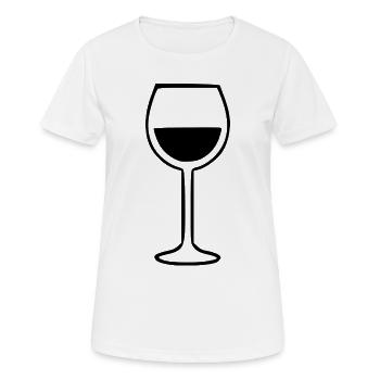Wein Weinglas schwarz Rotwein Weißwein  - Frauen T-Shirt atmungsaktiv - Weiß - Vorne - AI Model Female 172 dark (172cm)