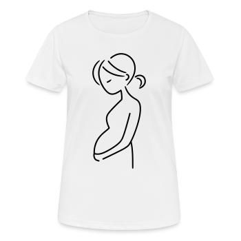 enceinte - T-shirt respirant Femme - blanc - Devant - AI Model Female 172 dark (172cm)