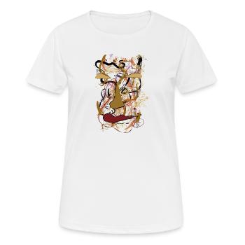 Abstract Portrait Expressionism Art - Women's Breathable T-Shirt - white - Front - AI Model Female 172 dark (172cm)
