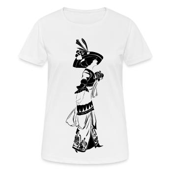 Élégance victorienne avec motif floral - T-shirt respirant Femme - blanc - Devant - AI Model Female 172 dark (172cm)
