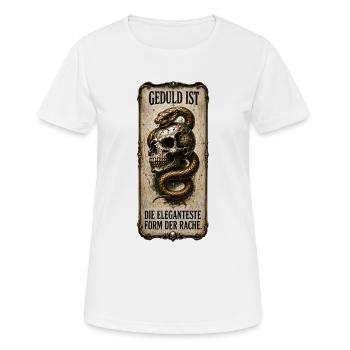 Geduld ist die eleganteste Form der Rache - Frauen T-Shirt atmungsaktiv - Weiß - Vorne - AI Model Female 172 dark (172cm)