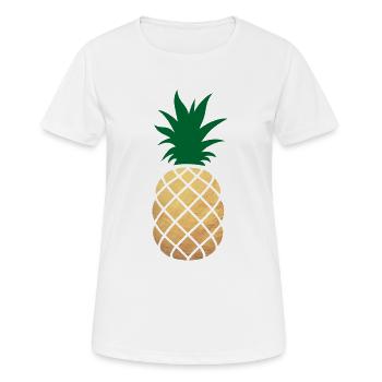 Décoration à l’ananas Gołd fête exotique sucrée d’été - T-shirt respirant Femme - blanc - Devant - AI Model Female 172 dark (172cm)