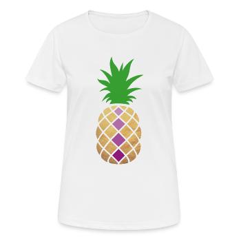 Décoration à l’ananas Fête exotique d’été Tropical Fun - T-shirt respirant Femme - blanc - Devant - AI Model Female 172 dark (172cm)