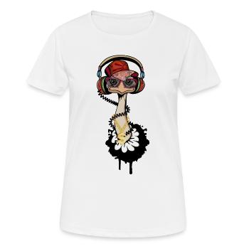 Vogel Strauß im coolen Hip Hop Style - Frauen T-Shirt atmungsaktiv - Weiß - Vorne - AI Model Female 172 dark (172cm)