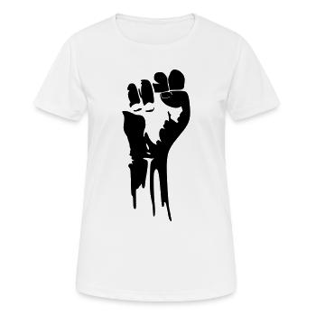 Faust- BLACK - Frauen T-Shirt atmungsaktiv - Weiß - Vorne - AI Model Female 172 dark (172cm)