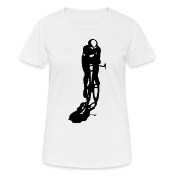 Rennrad  - Frauen T-Shirt atmungsaktiv - Weiß - Vorne - AI Model Female 172 dark (172cm)