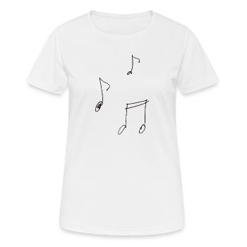 Notes de musique – Minimaliste, à main levée, écriture manuscrite - T-shirt respirant Femme - blanc - Devant - AI Model Female 172 dark (172cm)