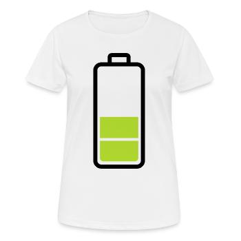 schwache Batterie - Frauen T-Shirt atmungsaktiv - Weiß - Vorne - AI Model Female 172 dark (172cm)