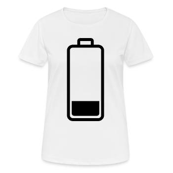 low battery - Women's Breathable T-Shirt - white - Front - AI Model Female 172 dark (172cm)