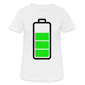 schwache Batterie - Frauen T-Shirt atmungsaktiv - Weiß - Vorne - AI Model Female 172 dark (172cm)