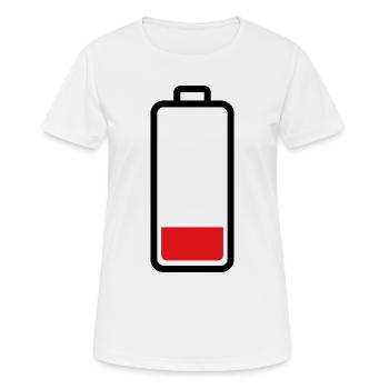low battery - Women's Breathable T-Shirt - white - Front - AI Model Female 172 dark (172cm)