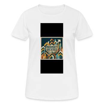 Eigentumsfreischaltung - Frauen T-Shirt atmungsaktiv - Weiß - Vorne - AI Model Female 172 dark (172cm)