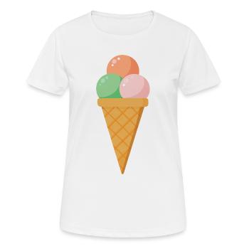 Sahne - Frauen T-Shirt atmungsaktiv - Weiß - Vorne - AI Model Female 172 dark (172cm)