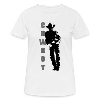Cowboy - Frauen T-Shirt atmungsaktiv - Weiß - Vorne - AI Model Female 172 dark (172cm)