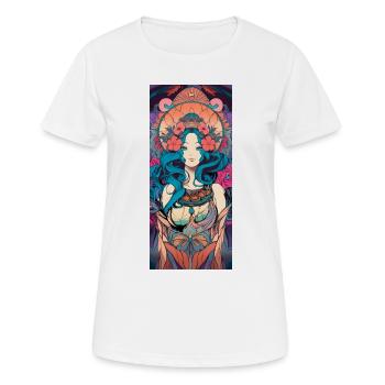 des années 60 Rock psychédélique affiche Art Nouveau Art Nouveau - T-shirt respirant Femme - blanc - Devant - AI Model Female 172 dark (172cm)