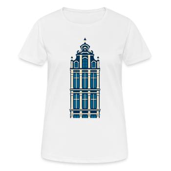 Grande Place I - Frauen T-Shirt atmungsaktiv - Weiß - Vorne - AI Model Female 172 dark (172cm)