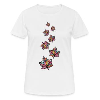 Ahorn Blatt Bunt Herbst - Frauen T-Shirt atmungsaktiv - Weiß - Vorne - AI Model Female 172 dark (172cm)