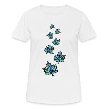 Ahorn Blätter Bunt Herbst - Frauen T-Shirt atmungsaktiv - Weiß - Vorne - AI Model Female 172 dark (172cm)