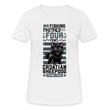 Fishing and Curly-coated Retrievers - Women's Breathable T-Shirt - white - Front - AI Model Female 172 dark (172cm)