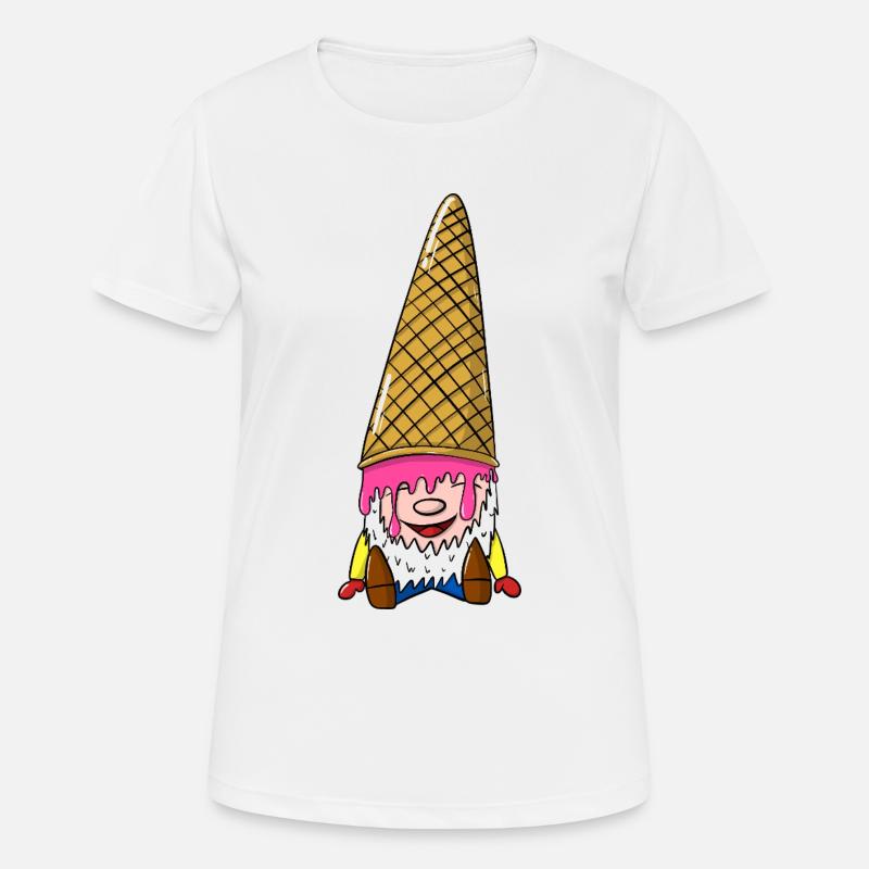Zwerg mit Eiswaffel - Wichtel mit Eis - Women's Breathable T-Shirt - white