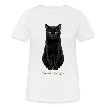 Ich habe genug Katze gesehen - Frauen T-Shirt atmungsaktiv - Weiß - Vorne - AI Model Female 172 dark (172cm)