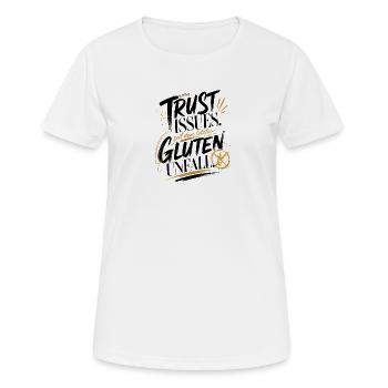Trust Issues Gold Edition - Frauen T-Shirt atmungsaktiv - Weiß - Vorne - AI Model Female 172 dark (172cm)