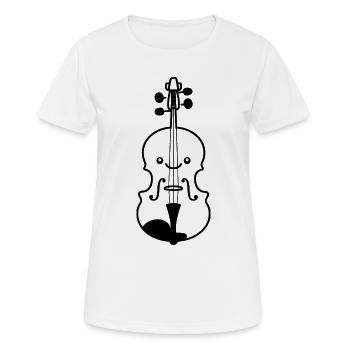 Style de dessin animé au violon - T-shirt respirant Femme - blanc - Devant - AI Model Female 172 dark (172cm)