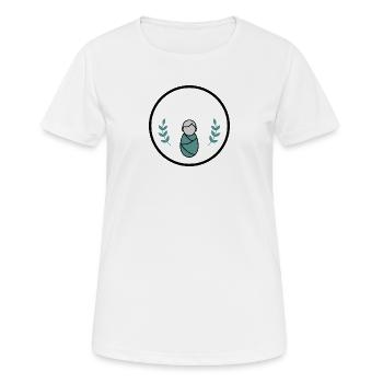 Sanfte Wickelbabysymbol individuel anpassbar - Frauen T-Shirt atmungsaktiv - Weiß - Vorne - AI Model Female 172 dark (172cm)