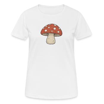 PETITS ACTIVISTES | Champignon - T-shirt respirant Femme - blanc - Devant - AI Model Female 172 dark (172cm)