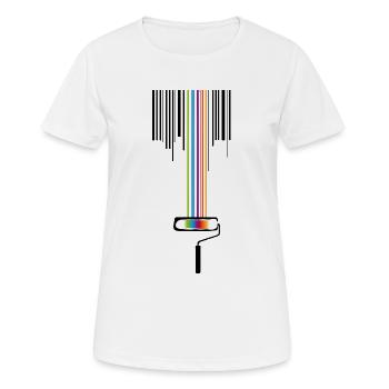 A paint roller with a bar code - Women's Breathable T-Shirt - white - Front - AI Model Female 172 dark (172cm)