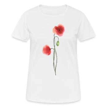 Blume: roter Mohn - Frauen T-Shirt atmungsaktiv - Weiß - Vorne - AI Model Female 172 dark (172cm)