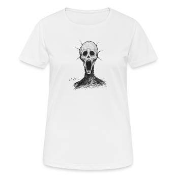 Le masque sombre de Larry - T-shirt respirant Femme - blanc - Devant - AI Model Female 172 dark (172cm)