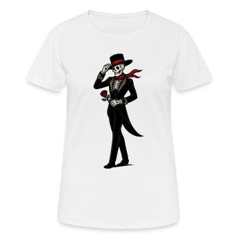 Skeleton Mariachi Rose - Women's Breathable T-Shirt - white - Front - AI Model Female 172 dark (172cm)