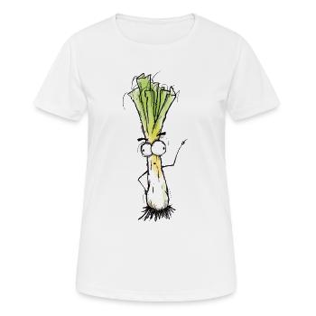 Lauch - Frauen T-Shirt atmungsaktiv - Weiß - Vorne - AI Model Female 172 dark (172cm)
