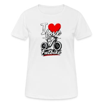 Ich liebe mein Fatbike - Frauen T-Shirt atmungsaktiv - Weiß - Vorne - AI Model Female 172 dark (172cm)