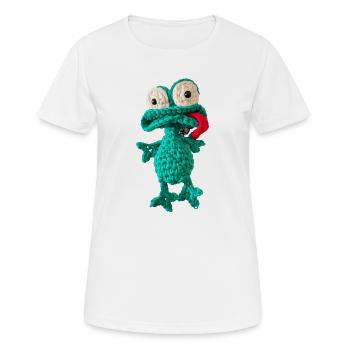 Grenouille Idiote - T-shirt respirant Femme - blanc - Devant - AI Model Female 172 dark (172cm)