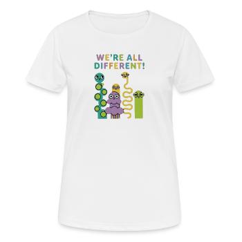 We're All Different! Colorful creatures - Women's Breathable T-Shirt - white - Front - AI Model Female 172 dark (172cm)