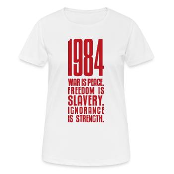 1984 - Frauen T-Shirt atmungsaktiv - Weiß - Vorne - AI Model Female 172 dark (172cm)