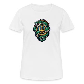 Dragon with Trident Emblem - Women's Breathable T-Shirt - white - Front - AI Model Female 172 dark (172cm)