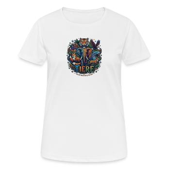 Tierwelt Wildnis Collage - Frauen T-Shirt atmungsaktiv - Weiß - Vorne - AI Model Female 172 dark (172cm)