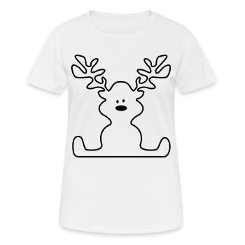 Elch - Frauen T-Shirt atmungsaktiv - Weiß - Vorne - AI Model Female 172 dark (172cm)