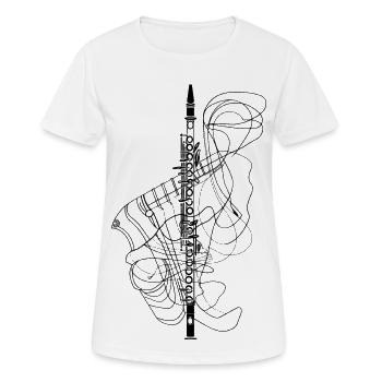 Flöte Skizze - Frauen T-Shirt atmungsaktiv - Weiß - Vorne - AI Model Female 172 dark (172cm)