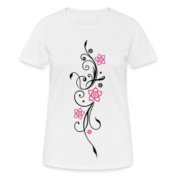 Belle fleurs en filigrane. Élément floral. - T-shirt respirant Femme - blanc - Devant - AI Model Female 172 dark (172cm)
