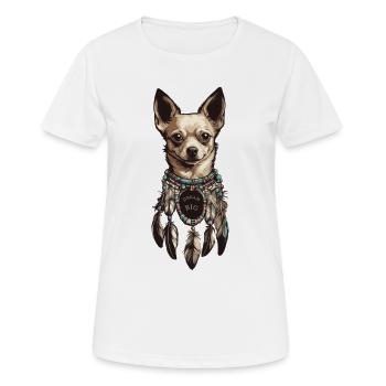Chihuahua Attrape-rêves - T-shirt respirant Femme - blanc - Devant - AI Model Female 172 dark (172cm)
