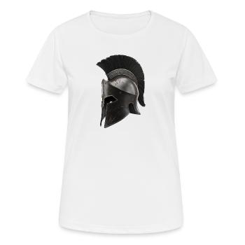 Rostiger Kriegerhelm mit schwarzer Feder - Frauen T-Shirt atmungsaktiv - Weiß - Vorne - AI Model Female 172 dark (172cm)