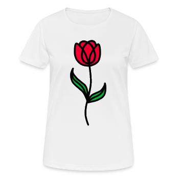 Minimalistische Tulpe - Frauen T-Shirt atmungsaktiv - Weiß - Vorne - AI Model Female 172 dark (172cm)